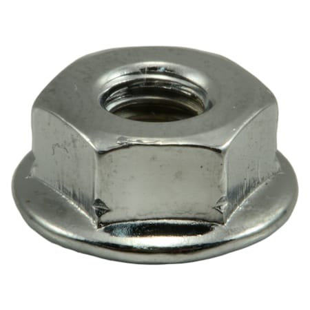 Midwest Fastener Flange Nut, #10-32, Steel, Chrome Plated, 10 PK 39287